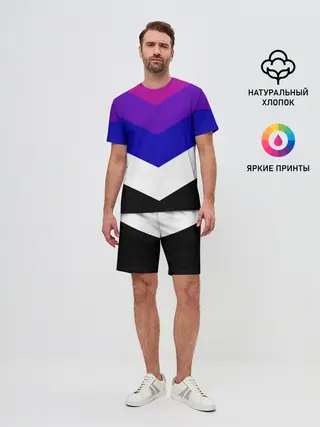 Мужской костюм с шортами / Полосы