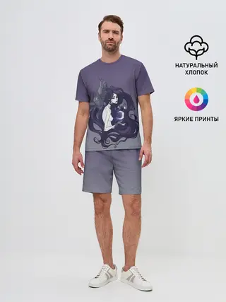 Мужской костюм с шортами / ведьма сова луна