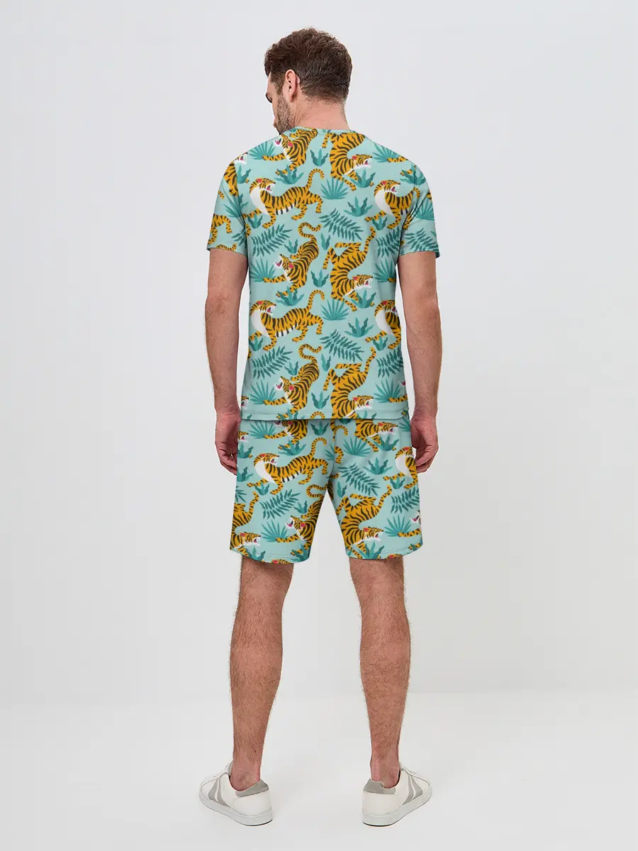 Мужской костюм с шортами / Рычащие Тигры Паттерн