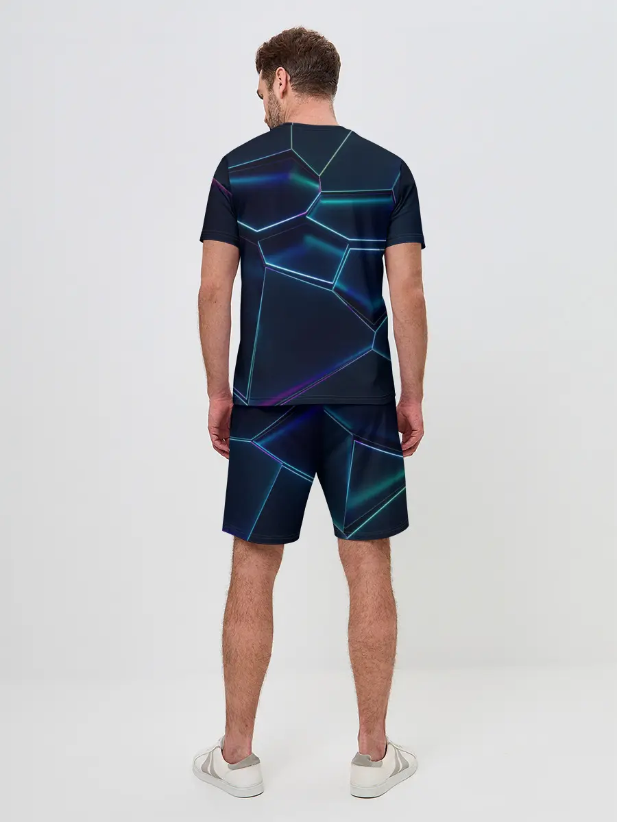 Мужской костюм с шортами / 3D ПЛИТЫ | НЕОНОВЫЕ ПЛИТЫ