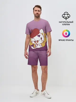 Мужской костюм с шортами / кот художник творец