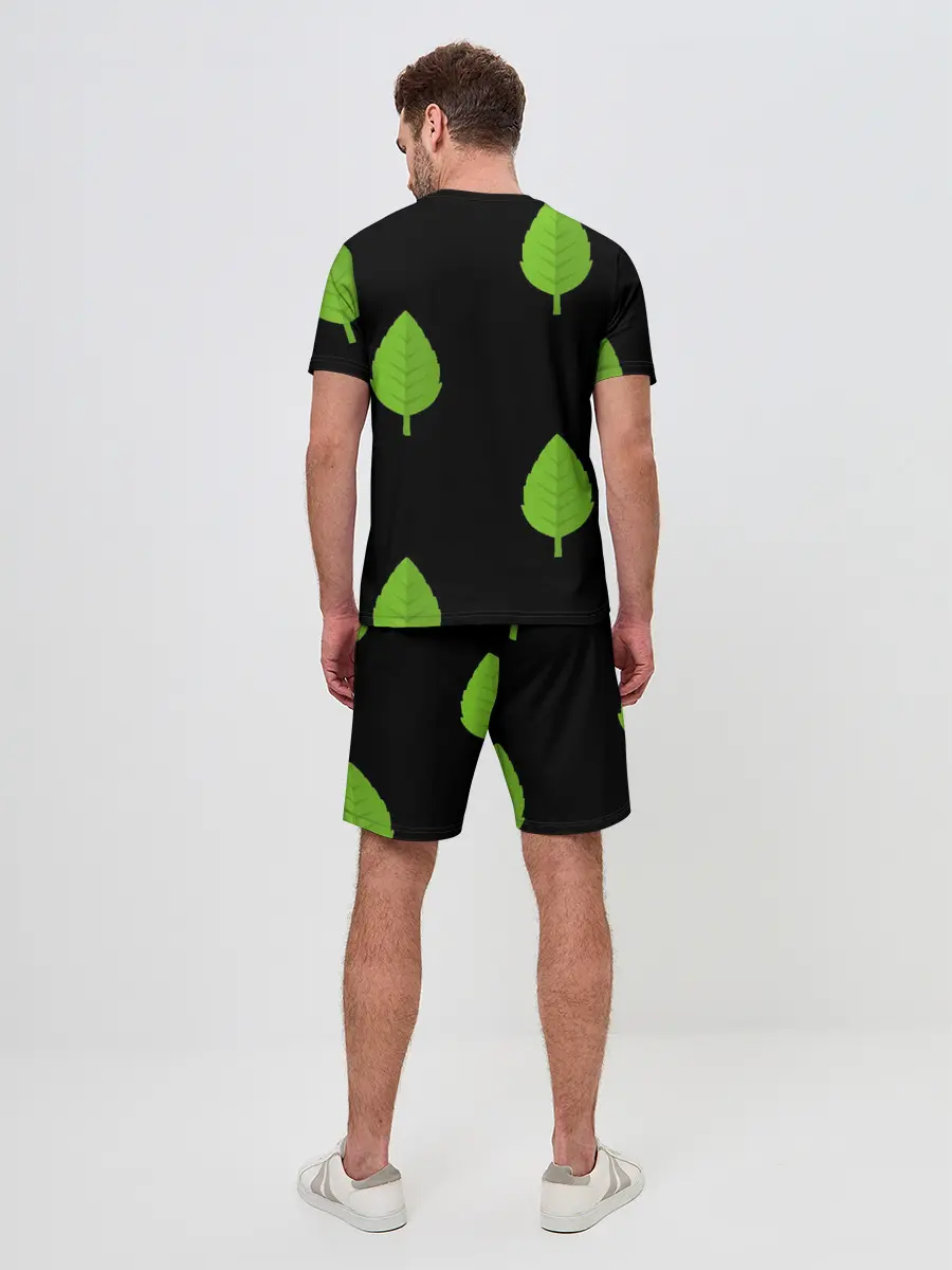 Мужской костюм с шортами / Птица и листочек