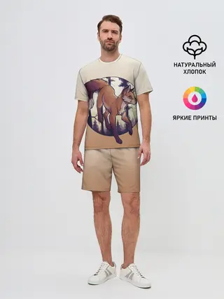 Мужской костюм с шортами / Лисица рисунок