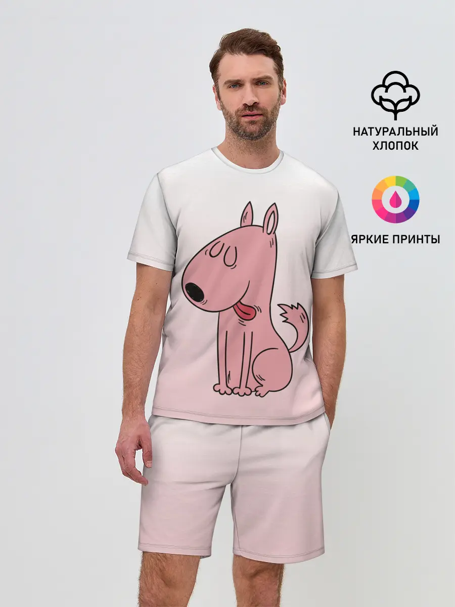 Мужской костюм с шортами / мультяшный мопс