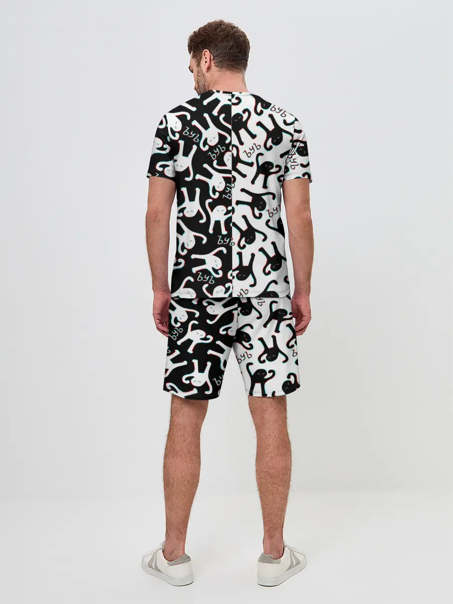 Мужской костюм с шортами / МЕМ КОТ ЪУЪ СЪУКА