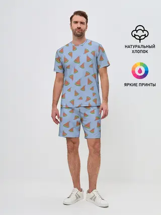 Мужской костюм с шортами / Кусочки арбуза