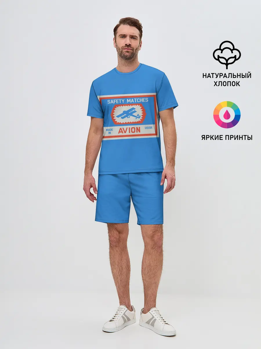 Мужской костюм с шортами / Спички blue