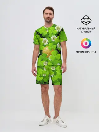 Мужской костюм с шортами / Ирландский Клевер и Монетка
