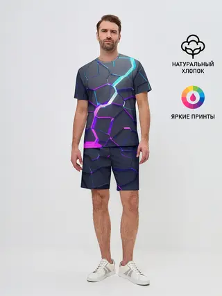 Мужской костюм с шортами / НЕОНОВЫЙ РАЗЛОМ | 3Д РАЗЛОМ