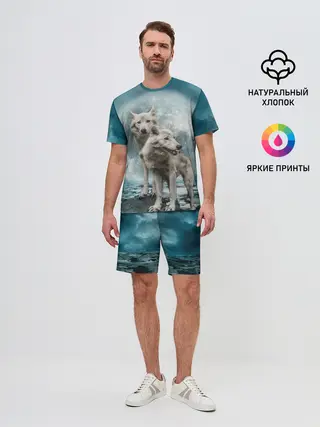 Мужской костюм с шортами / Волки, пара