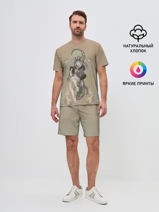 Мужской костюм с шортами / Девушка ящерица