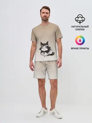 Мужской костюм с шортами / сова котик аниме