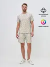 Мужской костюм с шортами / узор мелкие цветочки