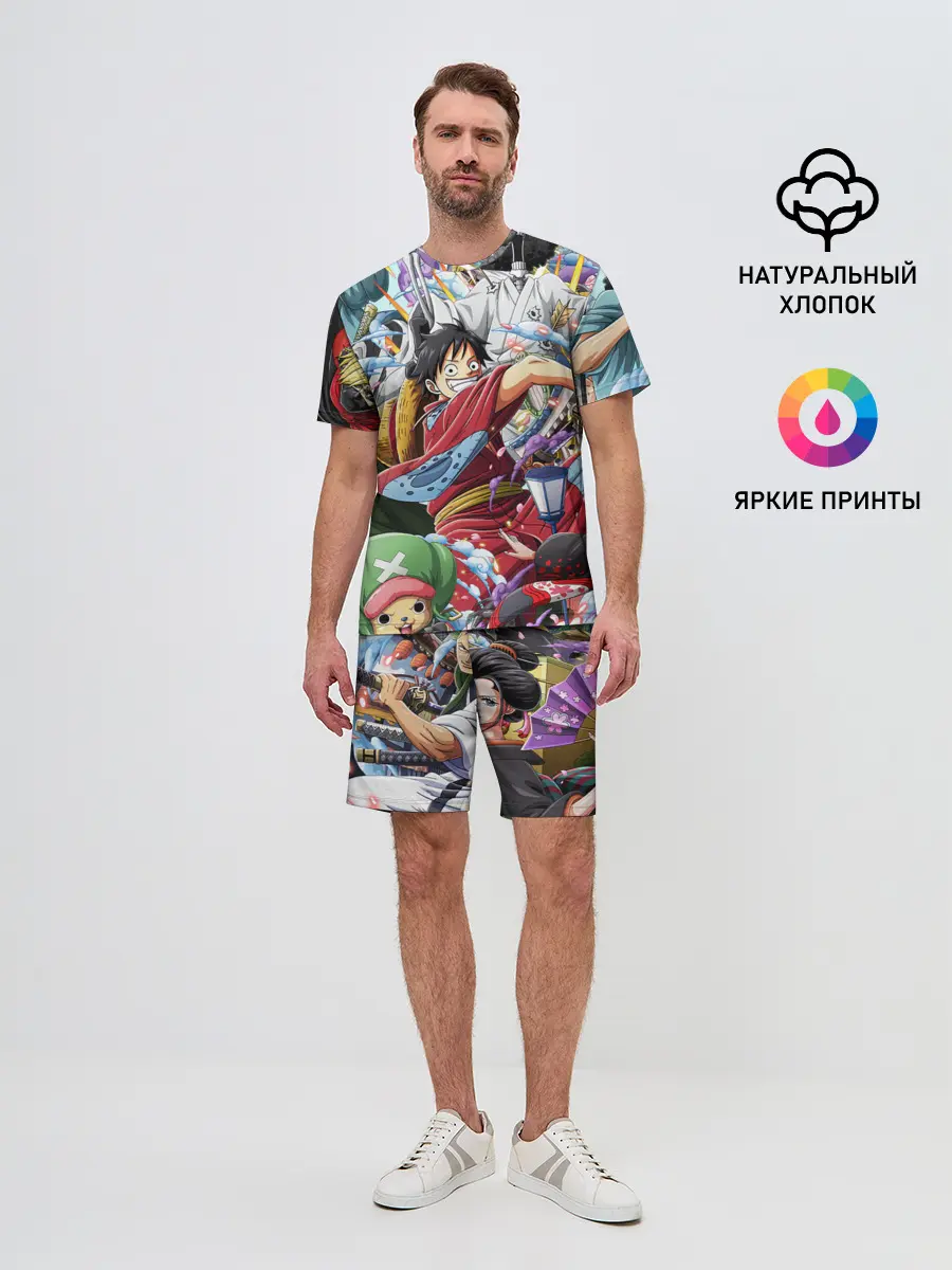 Мужской костюм с шортами / One Piece стикербомбинг