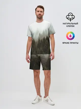 Мужской костюм с шортами / Деревья