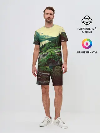 Мужской костюм с шортами / Красивый лес