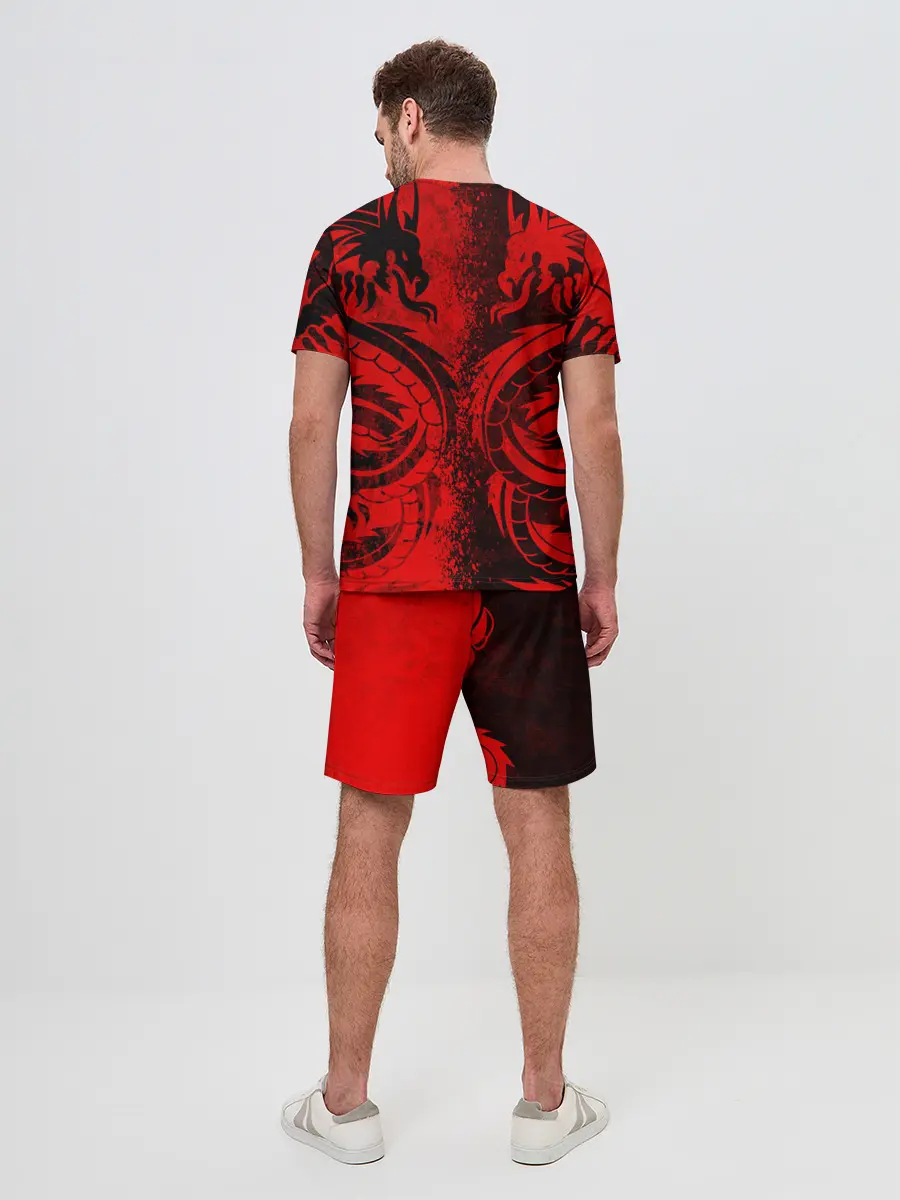 Мужской костюм с шортами / BLACK RED DRAGONS TATOO