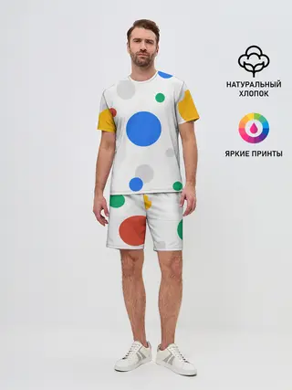 Мужской костюм с шортами / Цветной горох