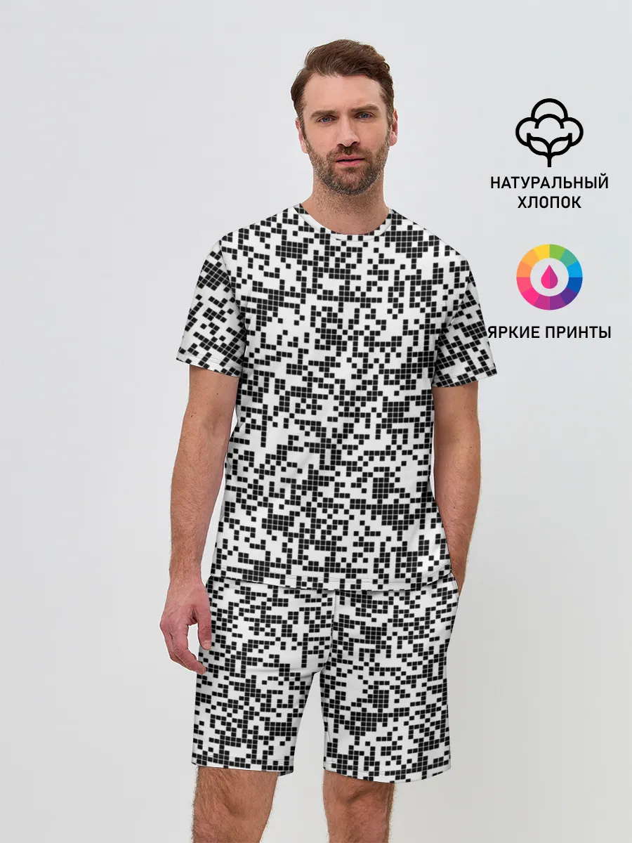 Мужской костюм с шортами / Пиксельный Узор