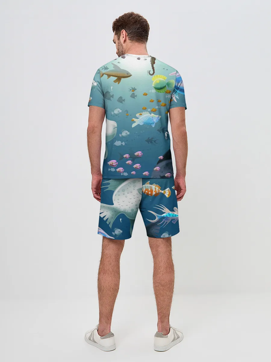 Мужской костюм с шортами / Мультяшные рыбки | Пляжная