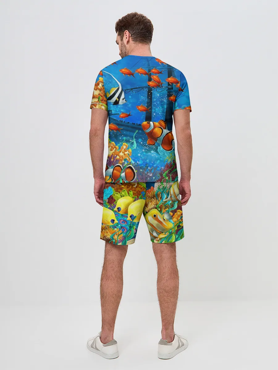 Мужской костюм с шортами / На глубине | Рыбки | Пляжная