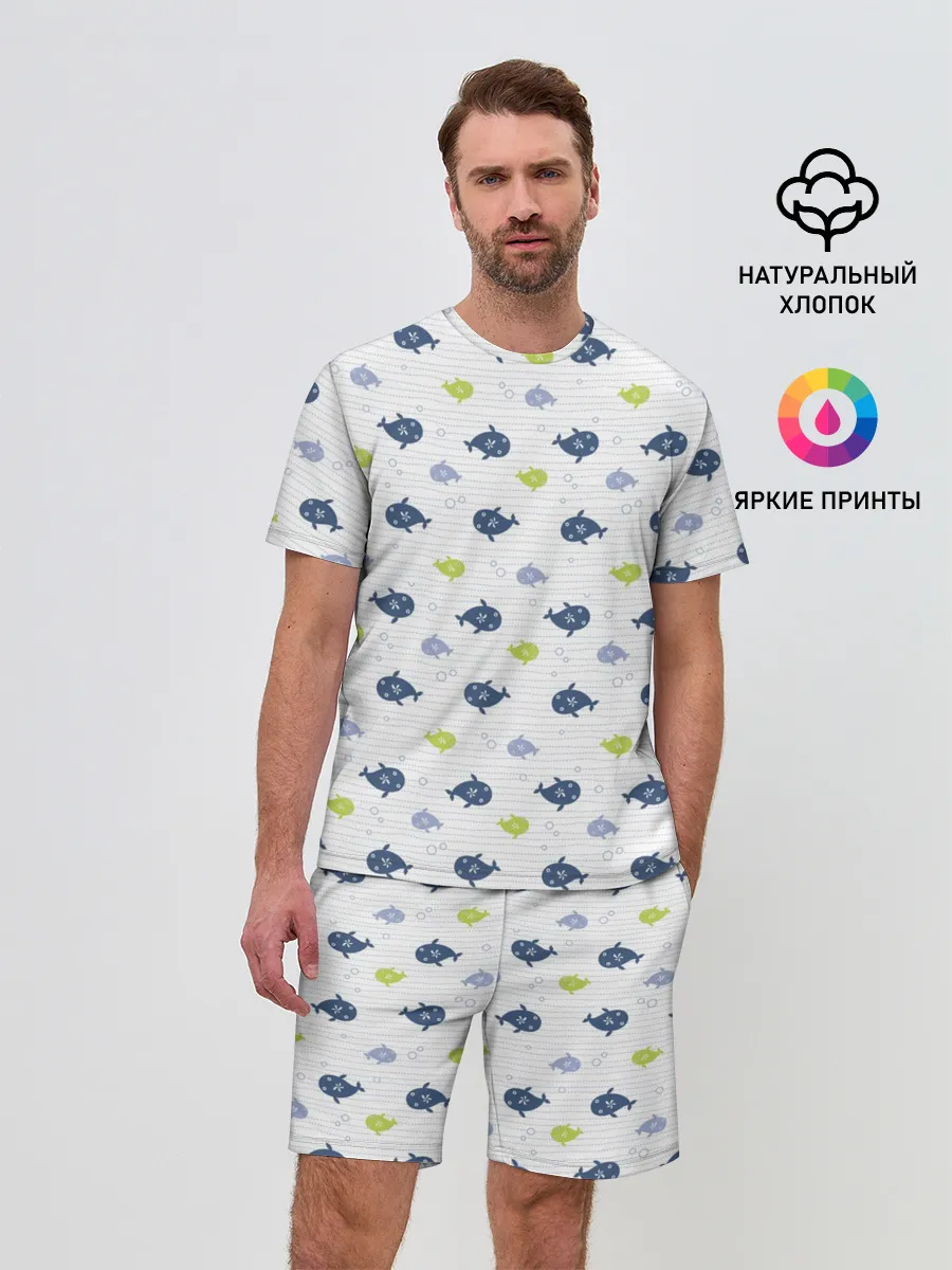 Мужской костюм с шортами / Рыбы