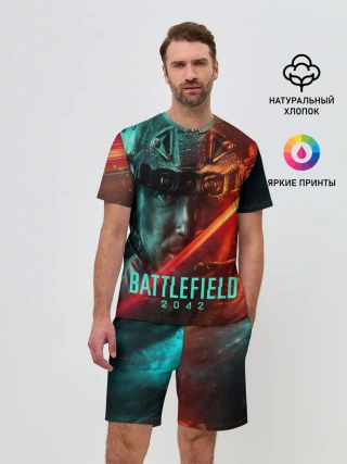 Мужской костюм с шортами / Battlefield 2042 Soldier face