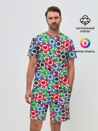 Мужской костюм с шортами / Покер