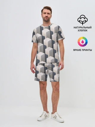 Мужской костюм с шортами / ГрафиЧеские Кубы