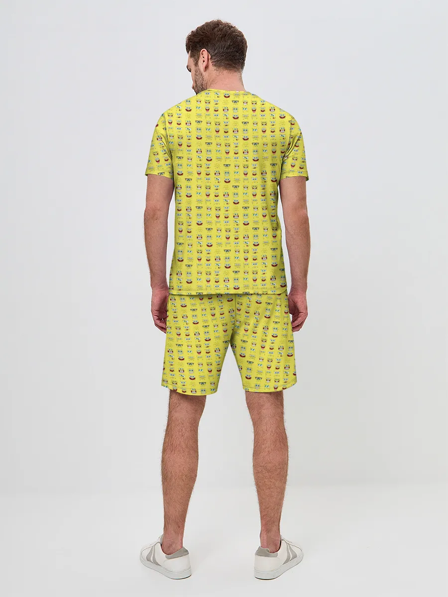 Мужской костюм с шортами / SpongeBobs facial expressions