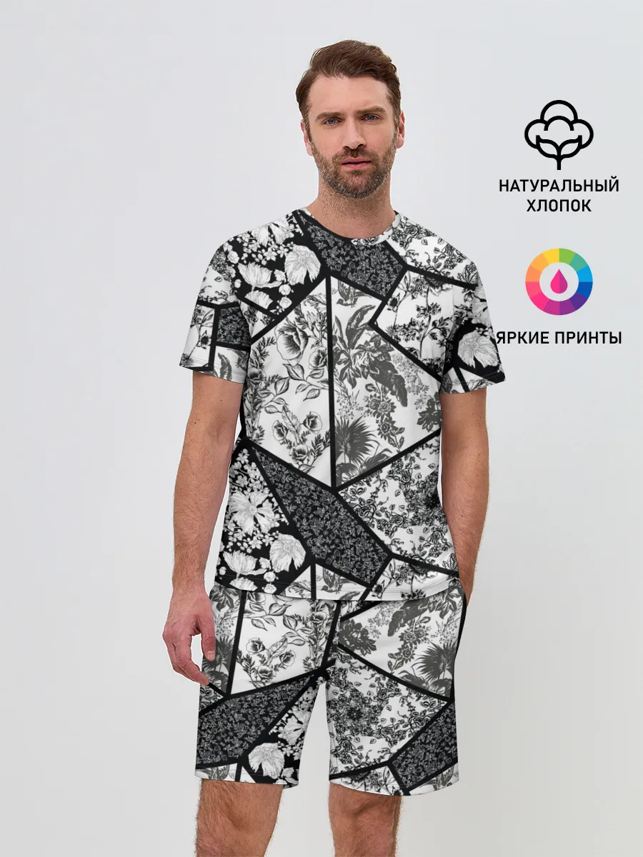 Мужской костюм с шортами / Цветочный Кинцуги / Kintsugi