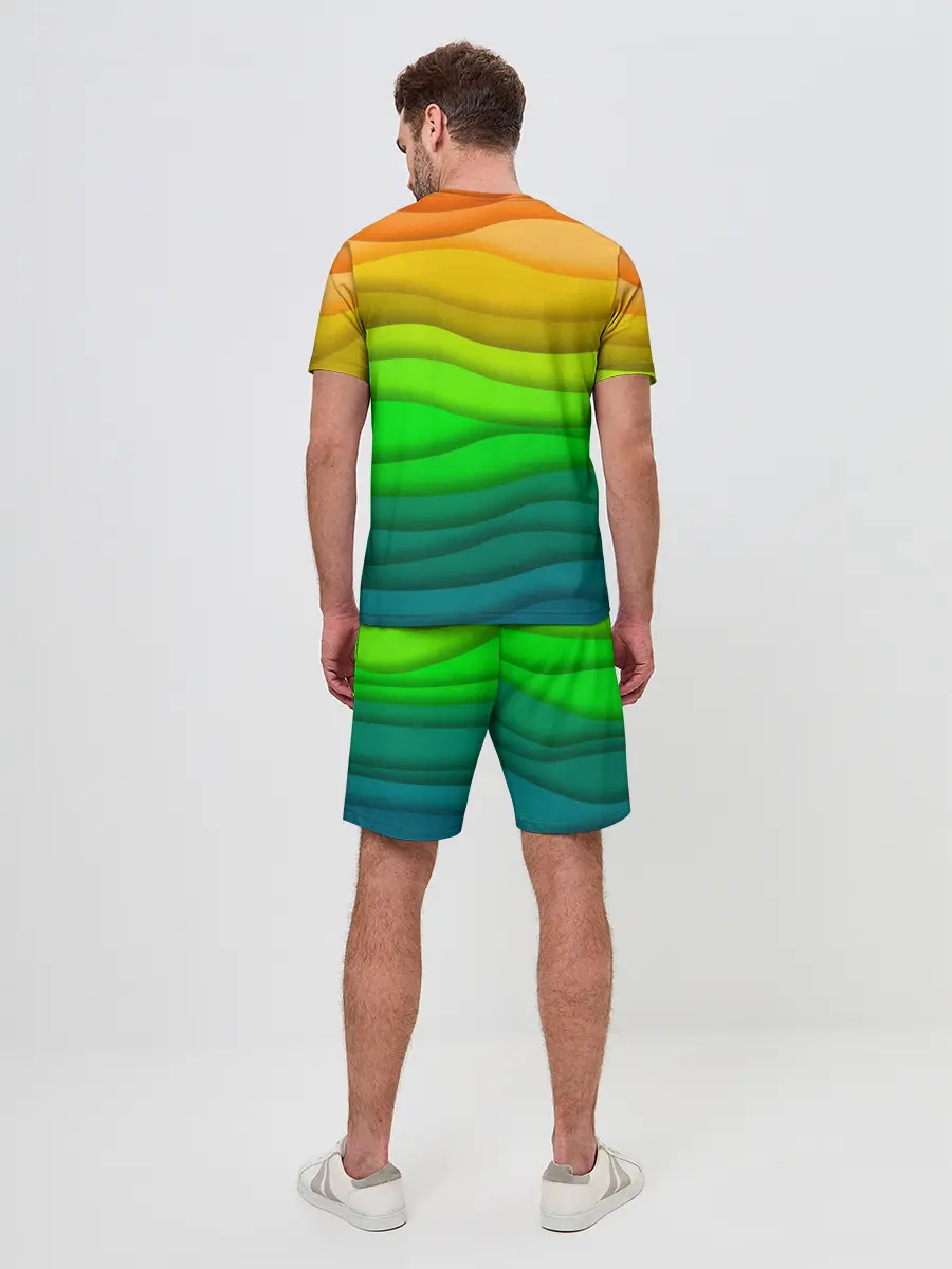 Мужской костюм с шортами / Цветные волны
