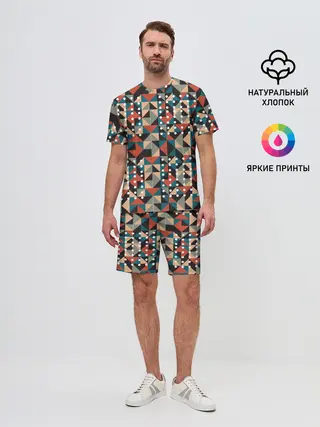 Мужской костюм с шортами / Арт геометрия