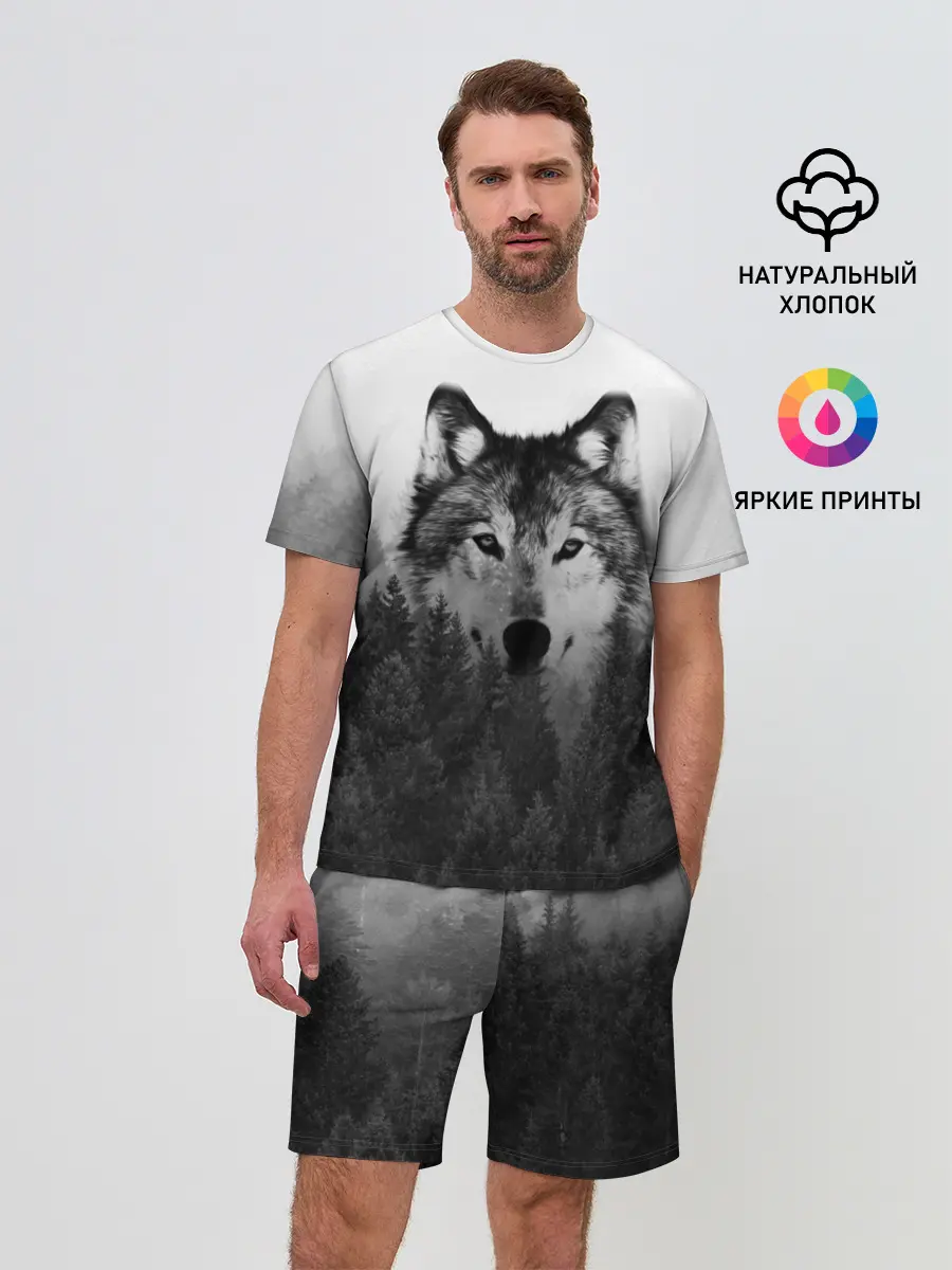 Мужской костюм с шортами / Волк