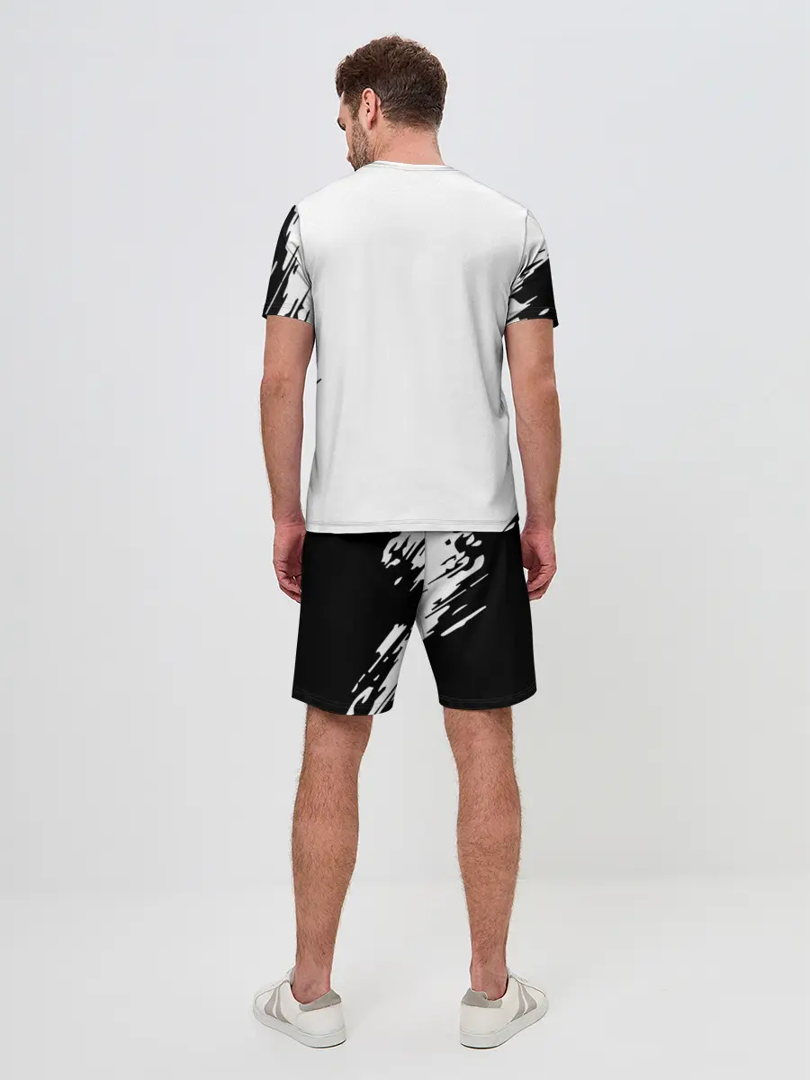 Мужской костюм с шортами / черный клеывер аниме