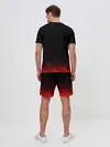 Мужской костюм с шортами / Красный логотип Черный клевер на черном