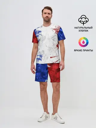 Мужской костюм с шортами / BLUE WHITE & RED