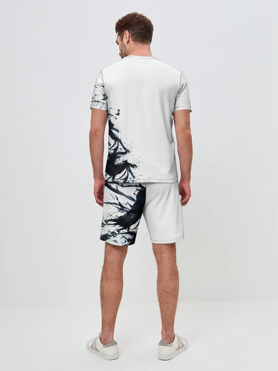 Мужской костюм с шортами / Kaneki Ken белая акварель