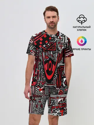 Мужской костюм с шортами / Абстрактный Узор