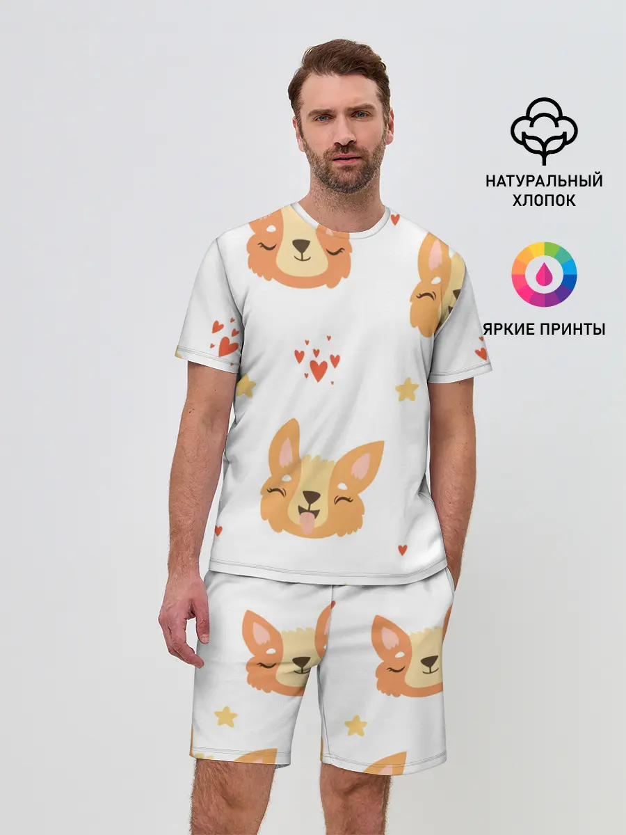 Мужской костюм с шортами / Милый Корги