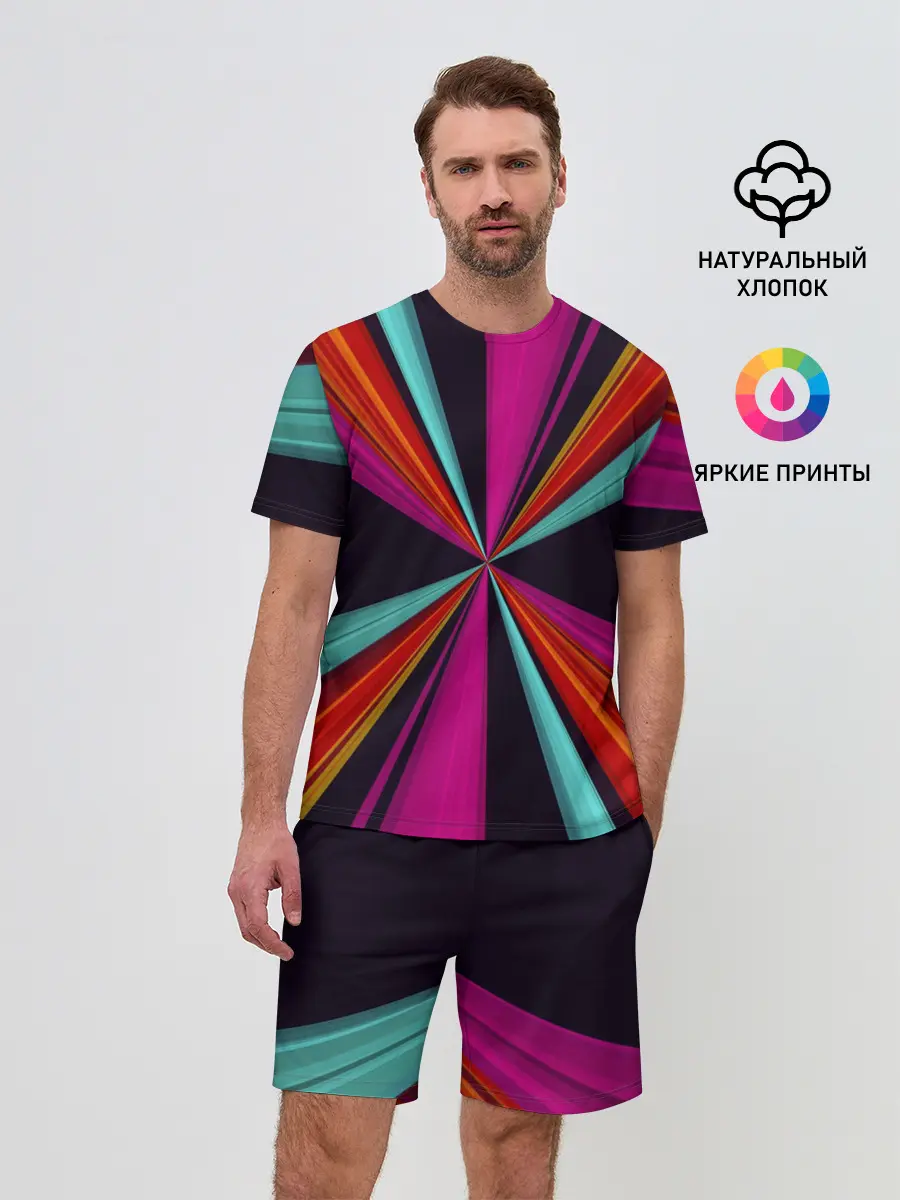 Мужской костюм с шортами / Полосы