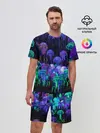 Мужской костюм с шортами / Неоновые медузы