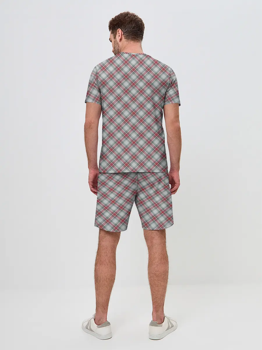 Мужской костюм с шортами / Текстура в клетку