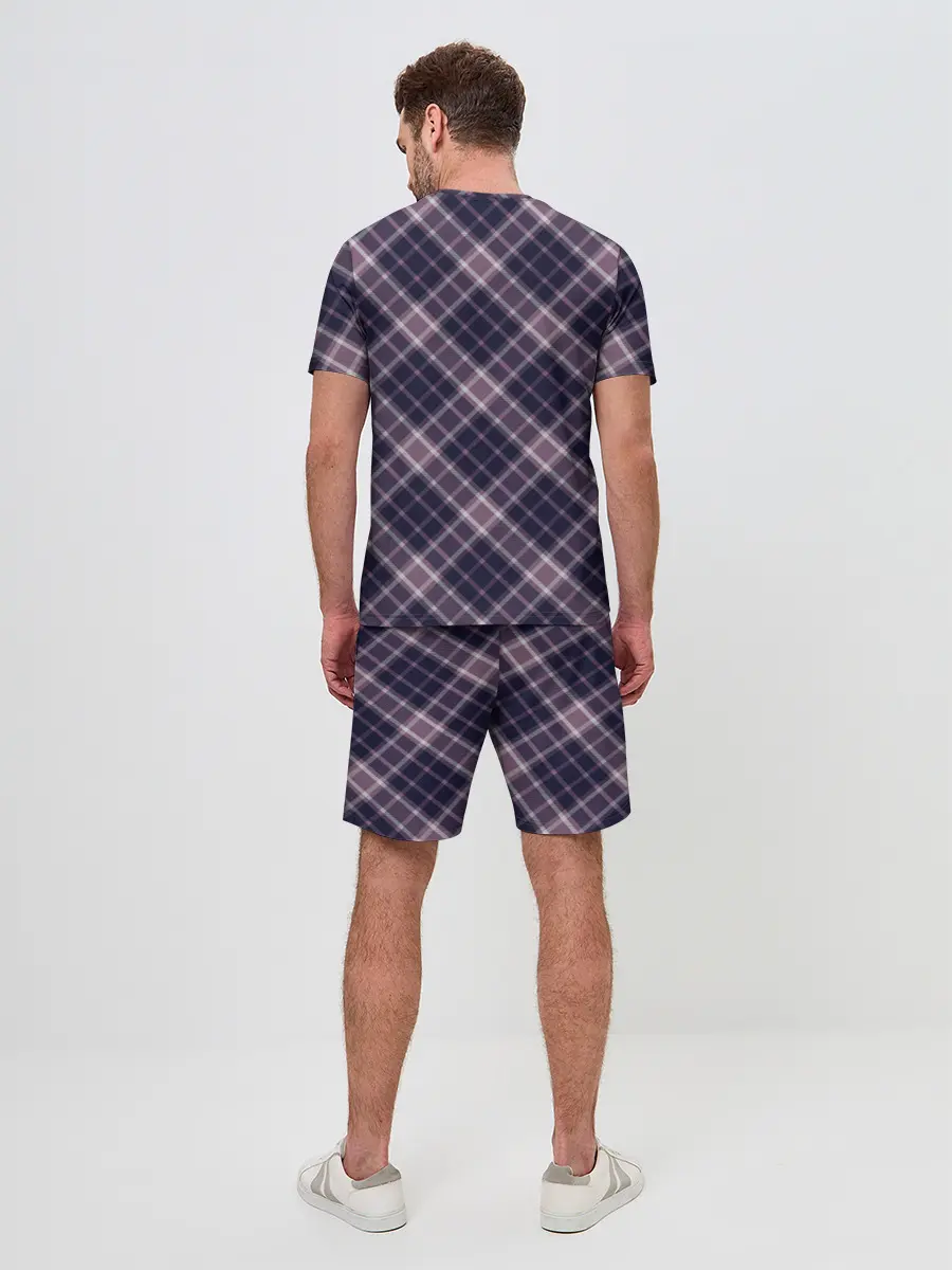 Мужской костюм с шортами / Текстура в клетку