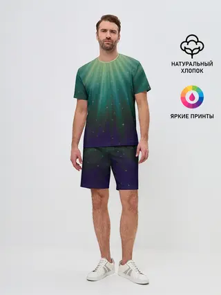 Мужской костюм с шортами / Сияние 3D