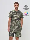 Мужской костюм с шортами / Камуфляж с клевером