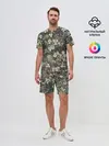 Мужской костюм с шортами / Камуфляж с клевером