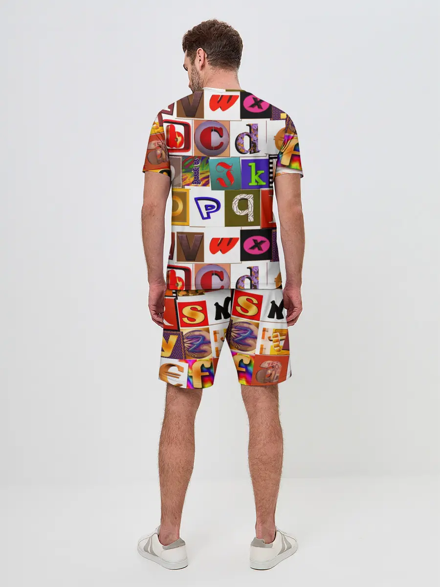 Мужской костюм с шортами / Английские буквы # 2