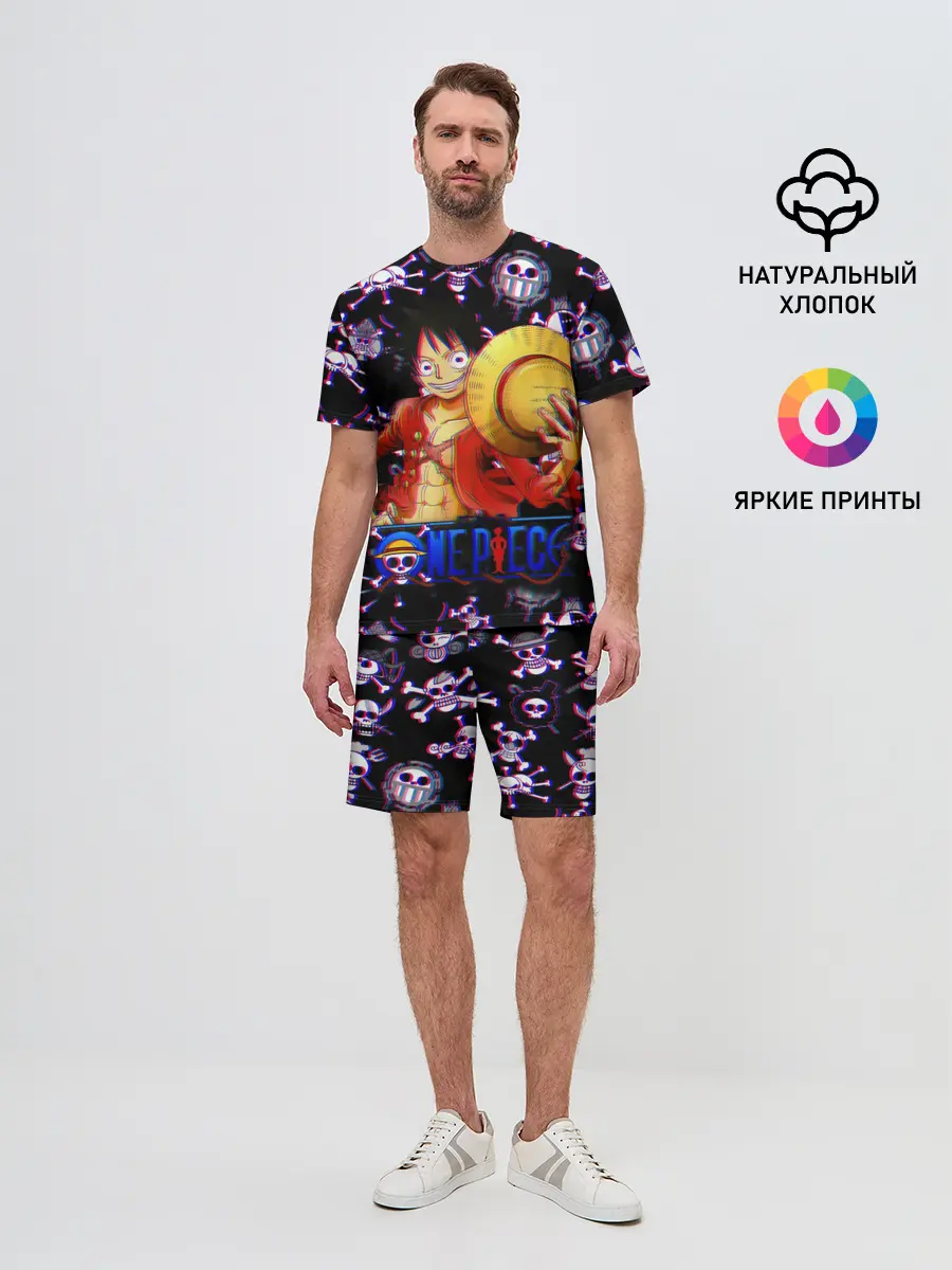 Мужской костюм с шортами / Луффи One Piece | Glitch