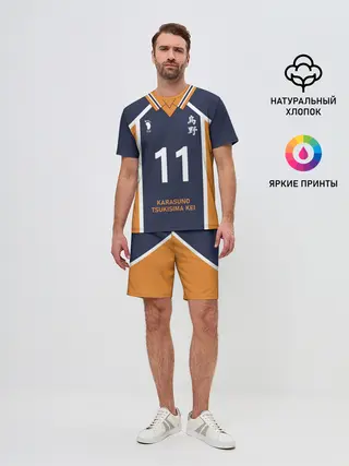 Мужской костюм с шортами / KARASUNO 11 | ФОРМА КАРАСУНО